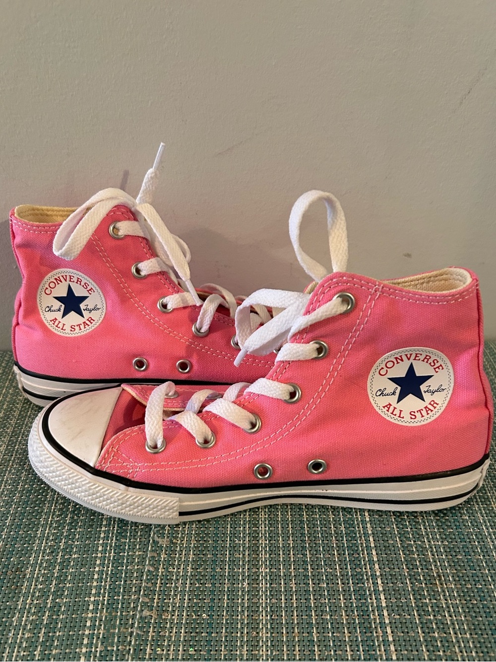 Converse Kids High Top Sneakers in Bright Pink